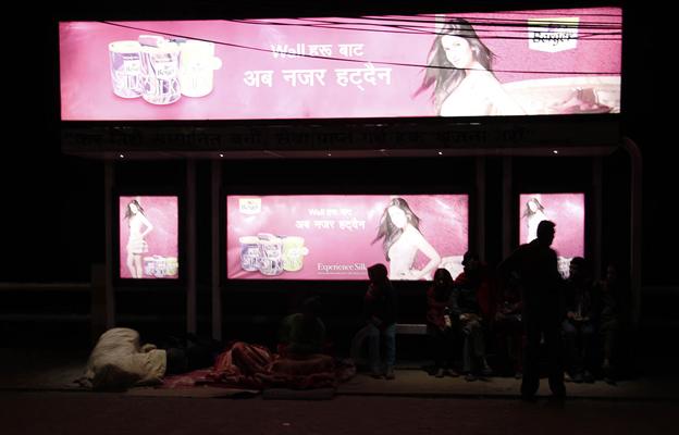 People sleeping on a Kathmandu street