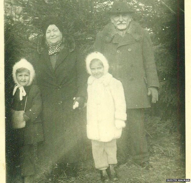 Gustav Weinberger's parents (Evike's grandparents), Ilona and Kalman Weinberger with Evike and Marika (L)