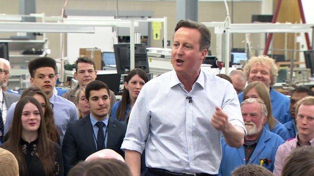 David Cameron speaking in north London