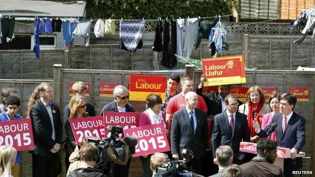 Ed Miliband campaigning in Rhiwbina