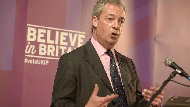 Nigel Farage speaking in Hartlepool on Tuesday