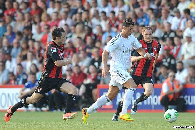 Cristiano Ronaldo of Real Madrid at match between Bournemouth and Real Madrid