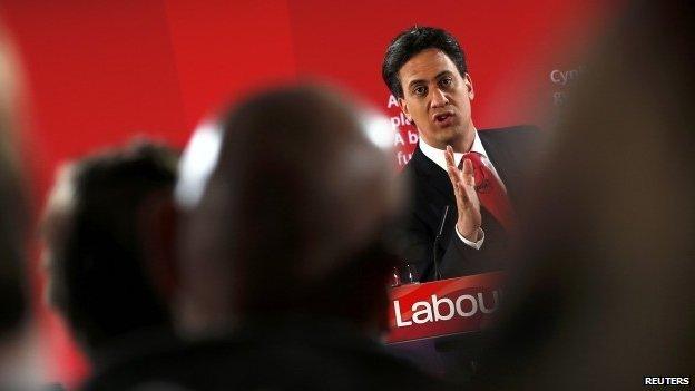 Ed Miliband speaking in Barry