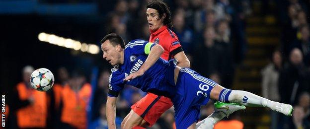 Chelsea captain John Terry in action against Paris Saint Germain