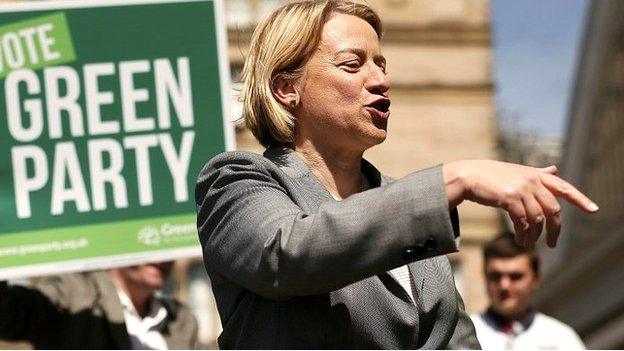 Natalie Bennett giving a speech in Liverpool