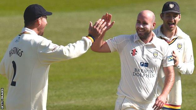 Chris Rushworth celebrates