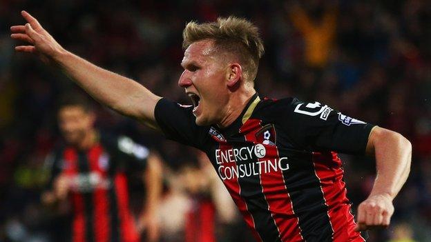 Matt Ritchie celebrates scoring for Bournemouth