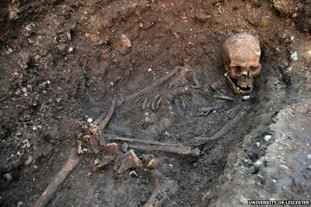 Remains of King Richard III, found in a dig in Leicester