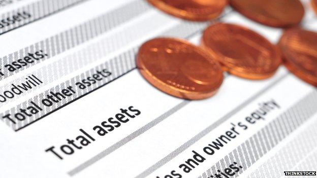 Balance sheet and coins