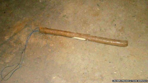 Photograph of a pressure plate connected to one of four explosive devices found in Iraq