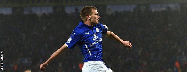 Marc Albrighton celebrates