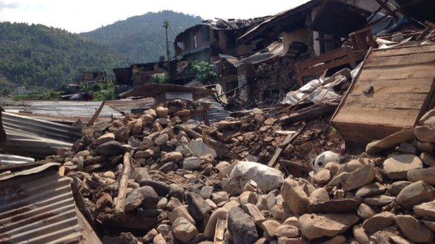 The village of Deupur Sipaghat Kavre after the earthquake in Nepal, 30 April 2015