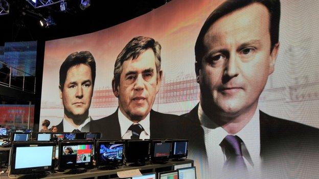 The BBC election studio in 2010