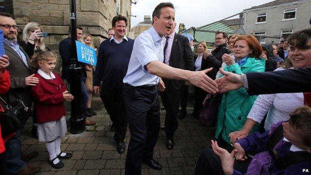 David Cameron campaigns in Wetherby, Yorkshire