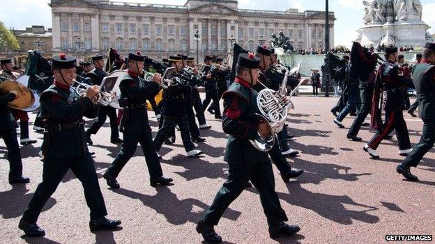 Gurkhas marching in London