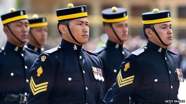 Gurkhas marching in London