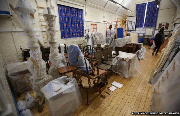 Antique furniture rescued from Clandon Park House