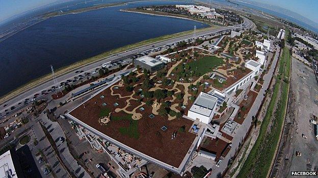 Facebook's new headquarters, designed by Frank Gehry