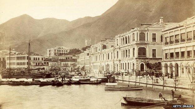 Hong Kong harbour seafront, 1869