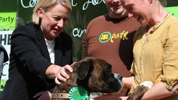 Natalie Bennett with dog