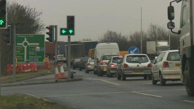 A483 traffic queues