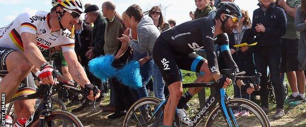 Sir Bradley Wiggins at Paris-Roubaix