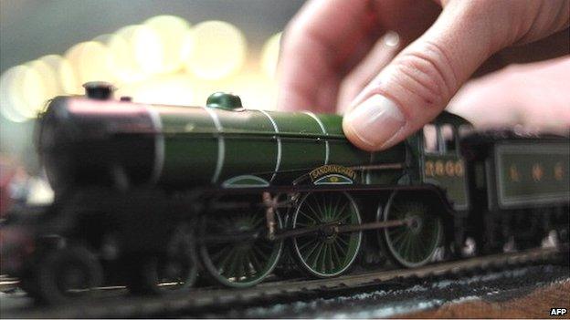 A Hornby toy railway engine