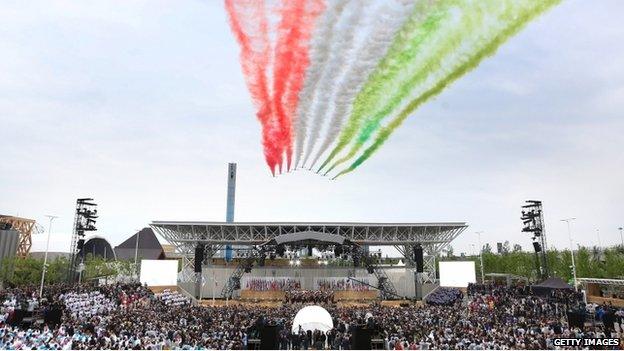 A general view of atmosphere during the Opening Ceremony - Expo 2015 at Fiera Milano Rho on May 1, 2015 in Milan, Italy.