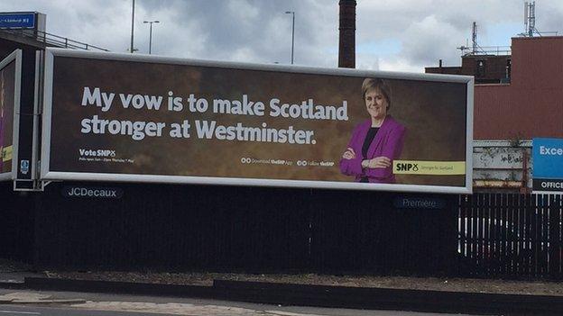 An SNP poster in Glasgow.