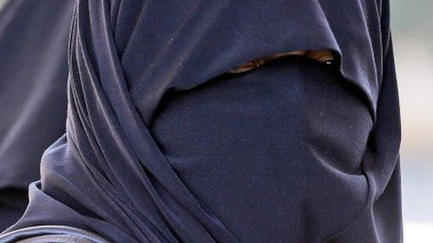 Woman wearing a burka