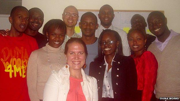 Arielle Sandor (centre) and the Duma Works team