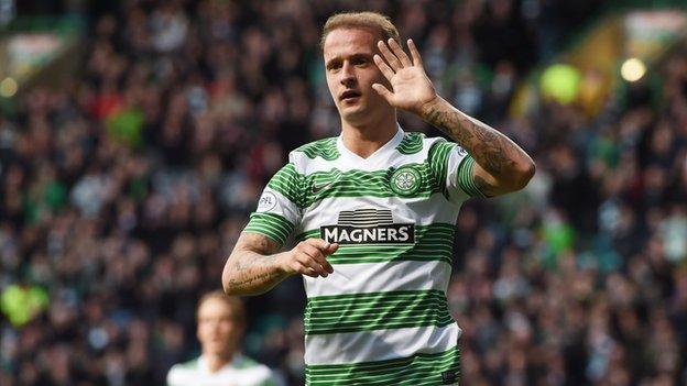 Celtic striker Leigh Griffiths after putting the home side in front