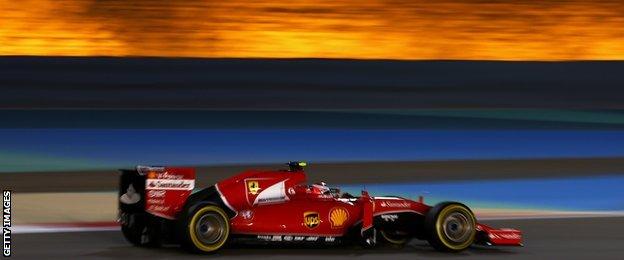 Sebastian Vettel in action at the Bahrain Grand Prix qualifying sessions