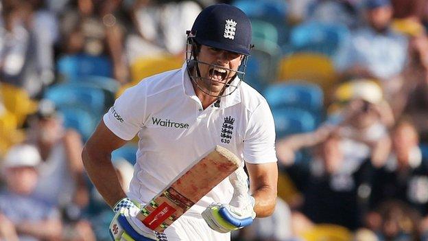 Alastair Cook celebrates