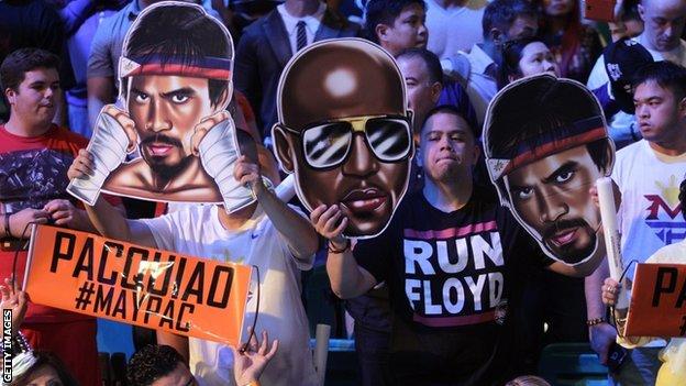 Fans at Mayweather v Pacquiao weigh-in