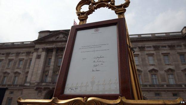 Easel outside palace