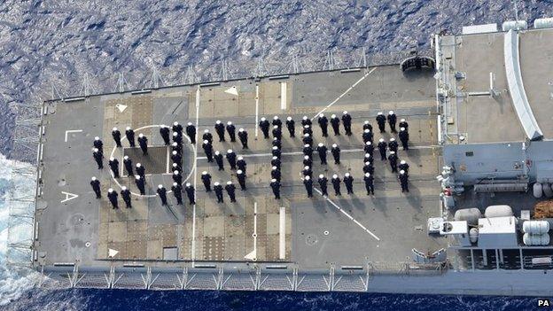 The Royal Navy spells out the word 'sister'