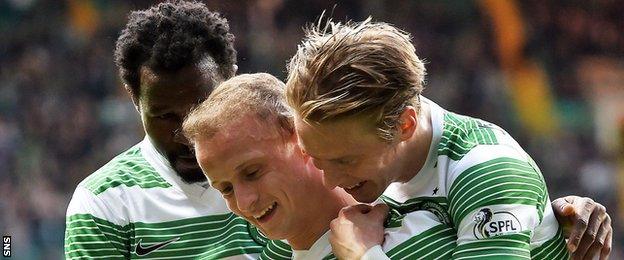 Celtic players celebrating