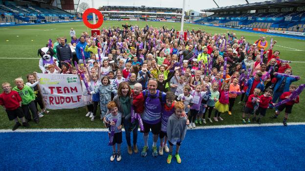 Crowd supporting James Rudolf