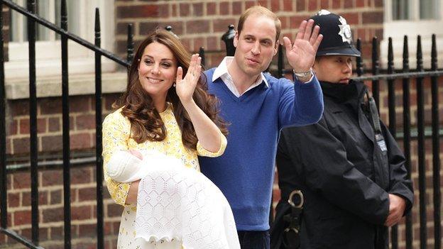 Duke and Duchess of Cambridge and their daughter