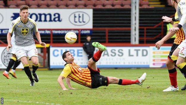 Kris Doolan scores for Partick Thistle against St Mirren