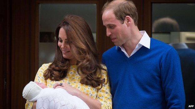 Duke and Duchess of Cambridge leave Lindo Wing of St Mary's Hospital with their newly-born baby daughter