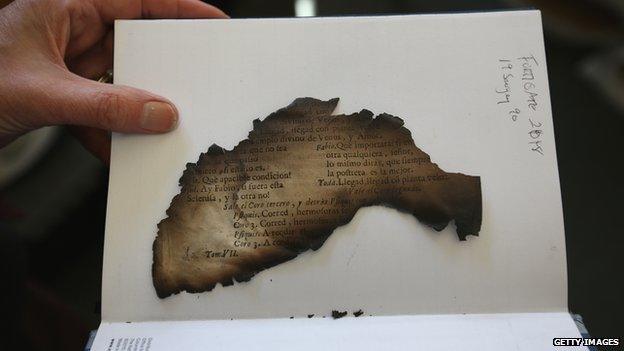 Book fragment rescued from the fire