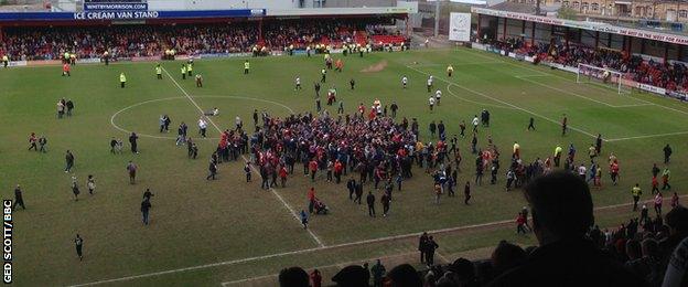 Crewe pitch invasion