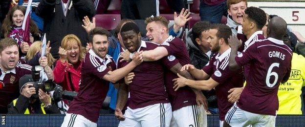 Hearts celebrate