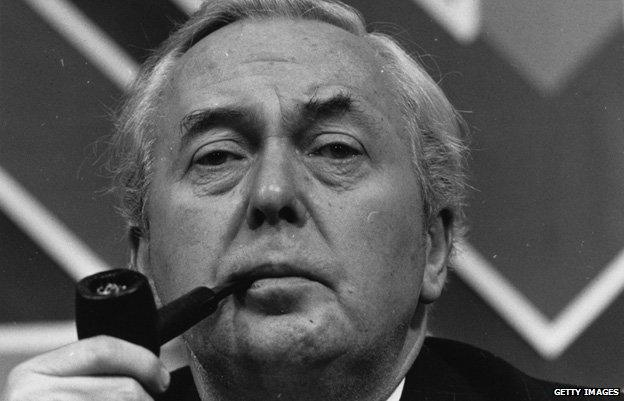 Harold Wilson smoking a cigar