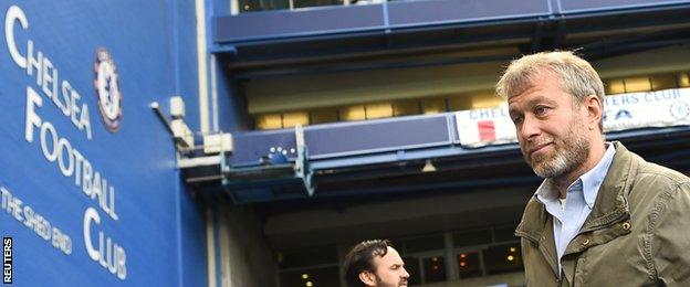 Chelsea owner Roman Abramovich at Stamford Bridge