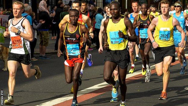 Joel Kipsang Kositany was up with the leaders from the early stages of Monday's race