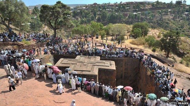 The northern town of Lalibela is famous for its rock-hewn churches, thought to date from the 11th and 12th centuries