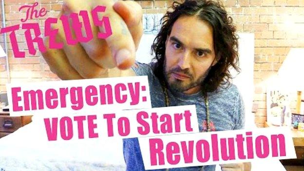 Title image from Russell Brand's video endorsement of Ed Miliband - 04 May 2015